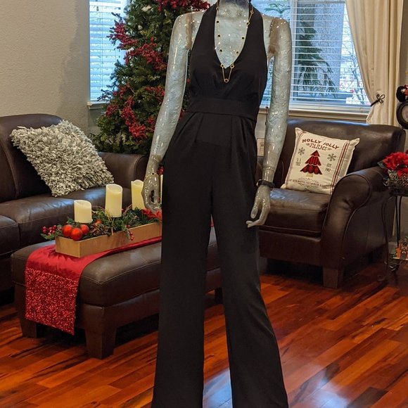 LAUNDRY BY SHELLI HALTER BLACK JUMPSUIT SIZE 0 NWT 💖 - Picture 1 of 7